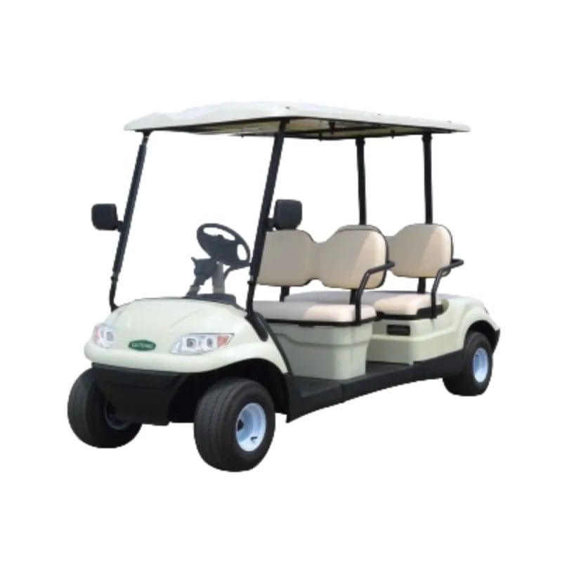 An overhead shot of the Electric Golf Cart making a sharp turn, showcasing its compact size and tight turning radius.