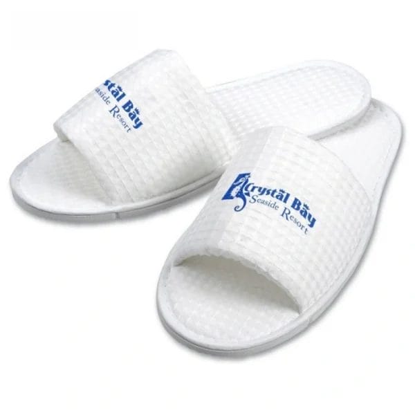Waffle Material Slipper Closed Toe Slippers for Hotels - Image 2