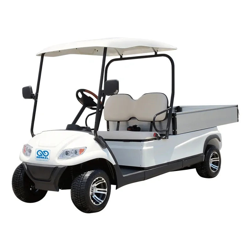 An efficient Electric Cargo Car carrying luggage and supplies across a hotel property, highlighting its use for seamless operations.
