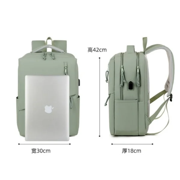A laptop and tablet stored securely in the dual laptop slots of the Traveller Backpack.
