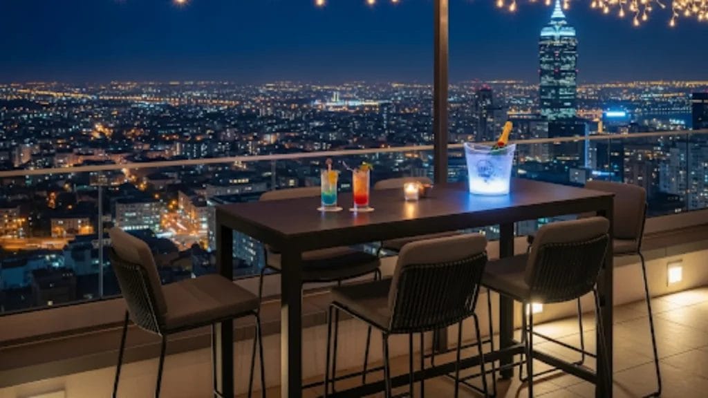 A large hotel ballroom configured with multiple modular banquet hotel dining table sets for an event.