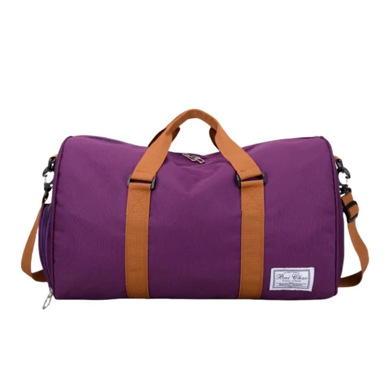 A multi-purpose Travel Bags Duffel Bag positioned with workout gear, showcasing its versatility.