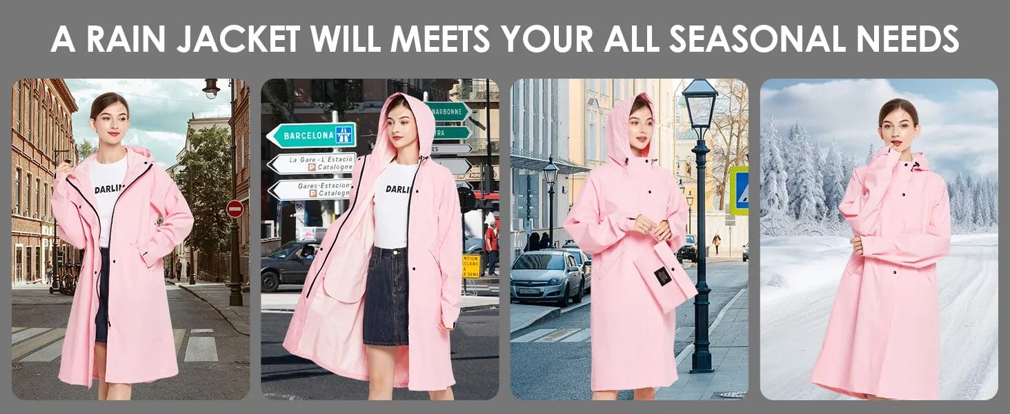 Multi-functions long Rain Coats