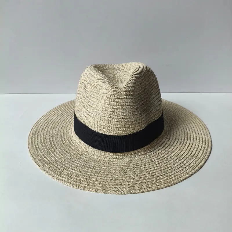 A collection of Panama hat Straw Sun Hat on display at a hotel, ready for guests to use as a premium amenity.