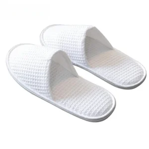 Waffle Material Slipper Closed Toe Slippers for Hotels