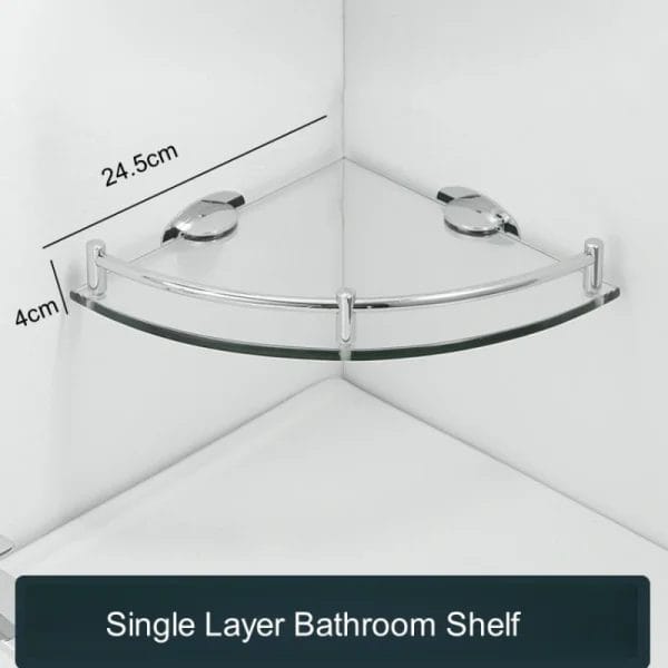 A wall-mounted Shower Caddy Bathroom Shelf shown with toiletries and cosmetic products, maximizing vertical storage space.