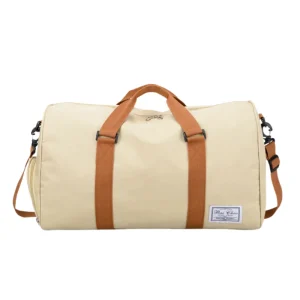 A close-up of the water-resistant material on the Travel Bags Duffel Bag protecting contents from spills.