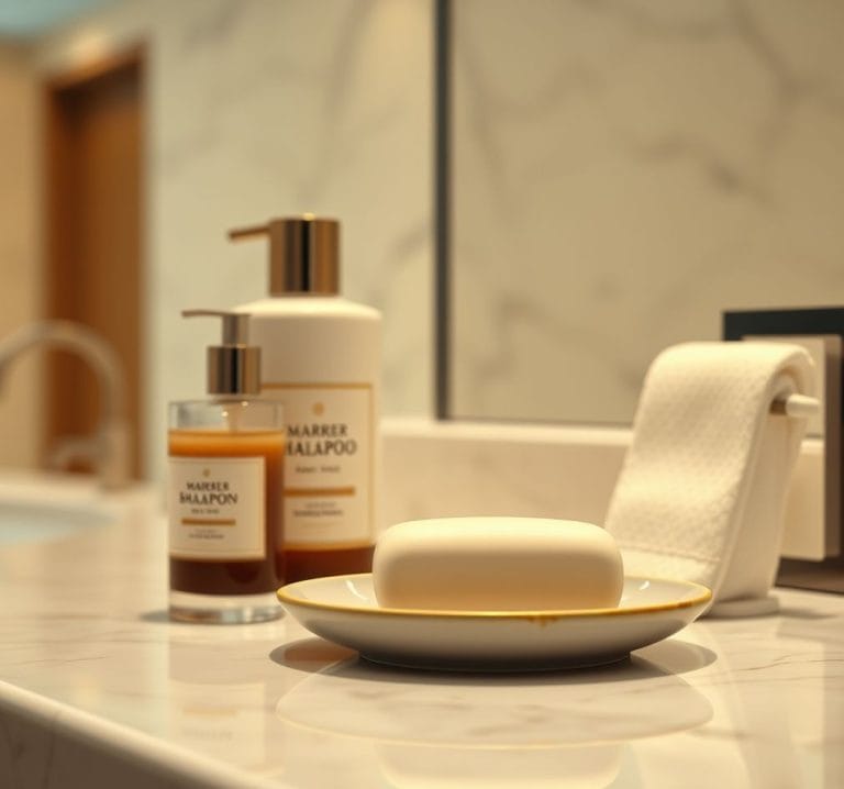 a-cinematic-photorealistic-shot-of-a-luxury-hotel-bathroom-counter-showcasing-an-elegant-unbrande