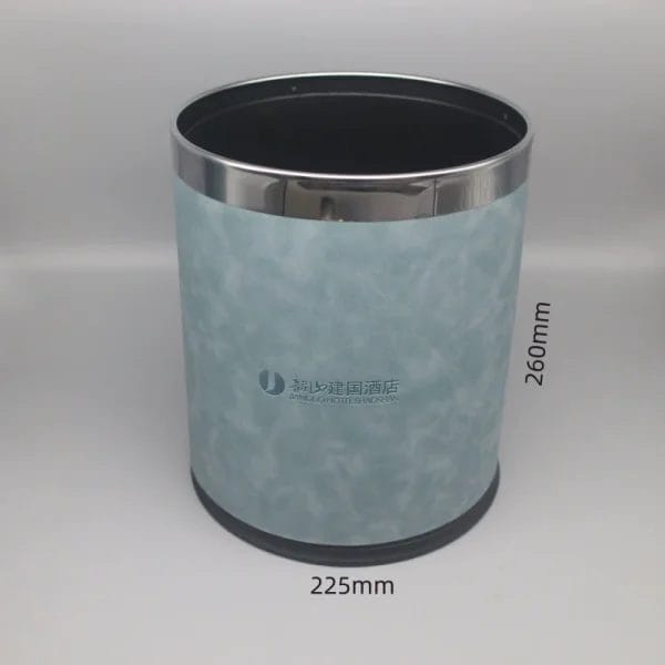 Blue PU Leather Hotel Amenity DustBins