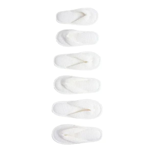A close-up of an open-toe Waffle Slippers showcasing the breathable fabric weave, ideal for spa and warm-weather use.