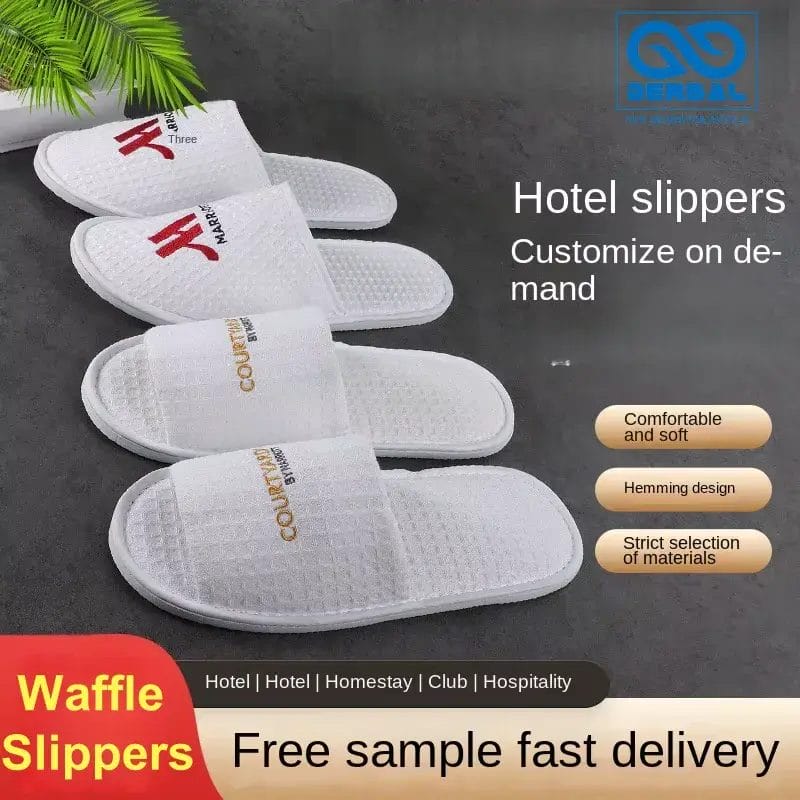 A side-view of a Waffle Slippers revealing its thick, non-slip sole, indicating durability and safety for various floor surfaces.