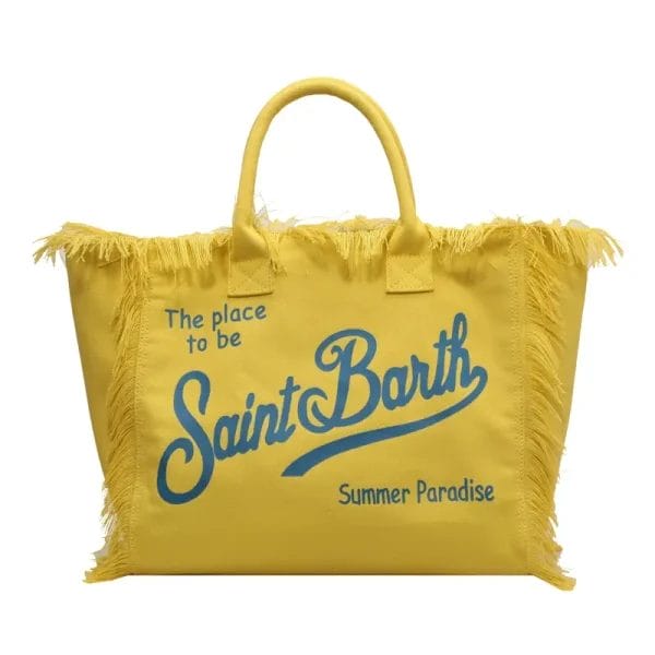 Hotel Cotton Canvas Vanity Tote Bag on a Sandy Beach