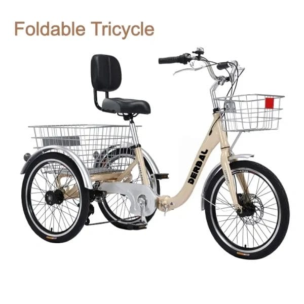 The front utility basket of a Hotel Housekeeping & Service Tricycle, neatly arranged with cleaning supplies and guest amenities for efficient room servicing.