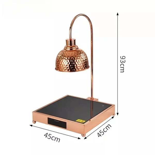A close-up of the heat dissipation holes and wire cage on a Food Heat Lamp Catering Lamp, highlighting key safety features.