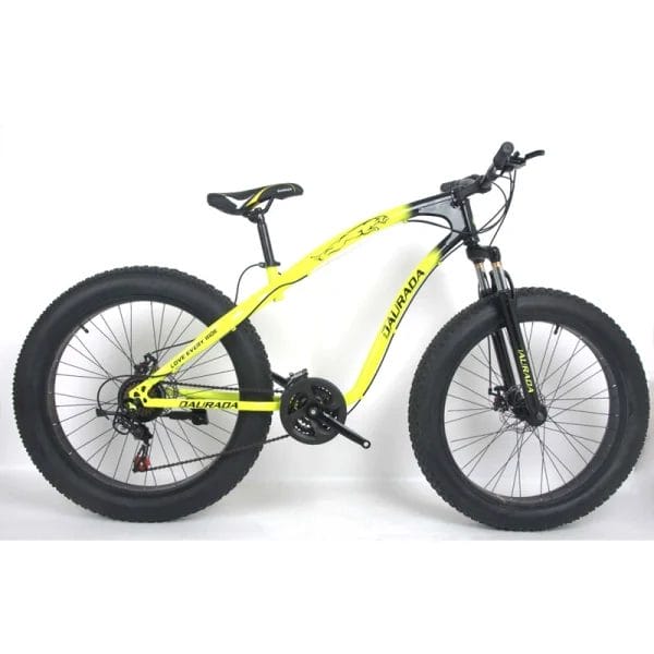 A detailed view of the massive 26x4.0-inch tire tread of the Fat Tire Bike, illustrating maximum surface contact.