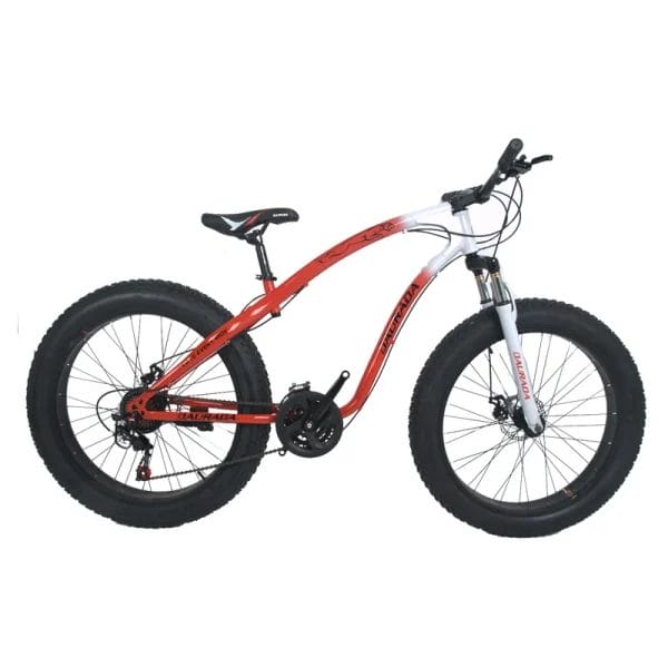 A detail shot of the 7 Speed gear system and comfortable saddle on the Fat Tire Bike, optimized for rider comfort.