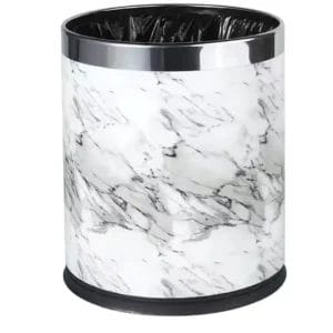 A Hotel Waste Bin (26X22.5cm) placed discreetly next to a vanity or under a desk in a guestroom.