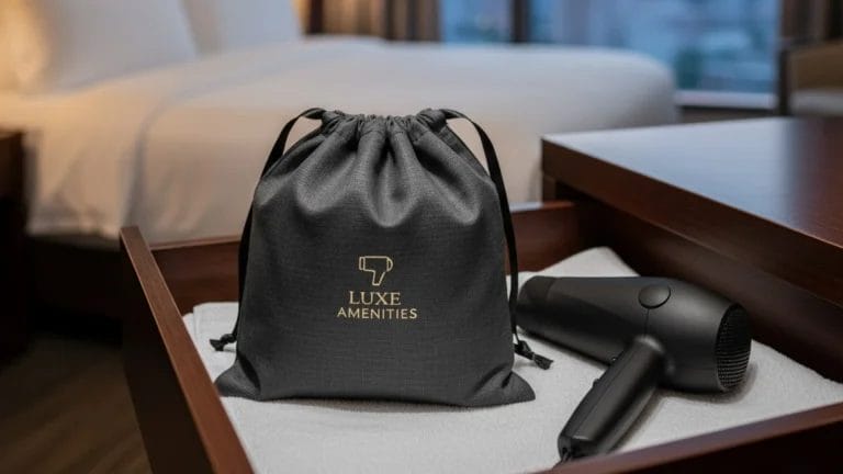 Custom Logo Hotel Hair Dryer Bag with Drawstring