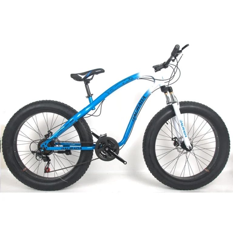 A close-up of the robust Disc Brake system on the wheel of the Fat Tire Bike, ensuring reliable stopping power.