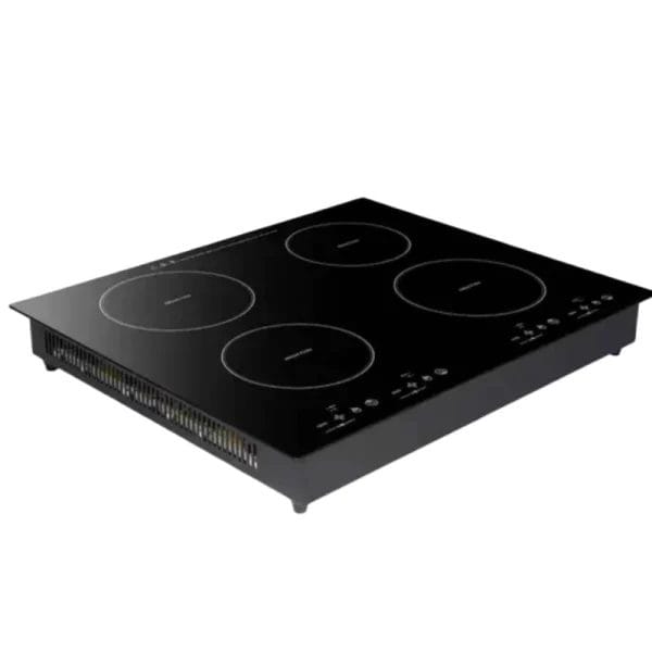 The 2 burner induction cooktops seamlessly embedded mounting into a countertop, with the Dual-touch control mode visible for intuitive operation.