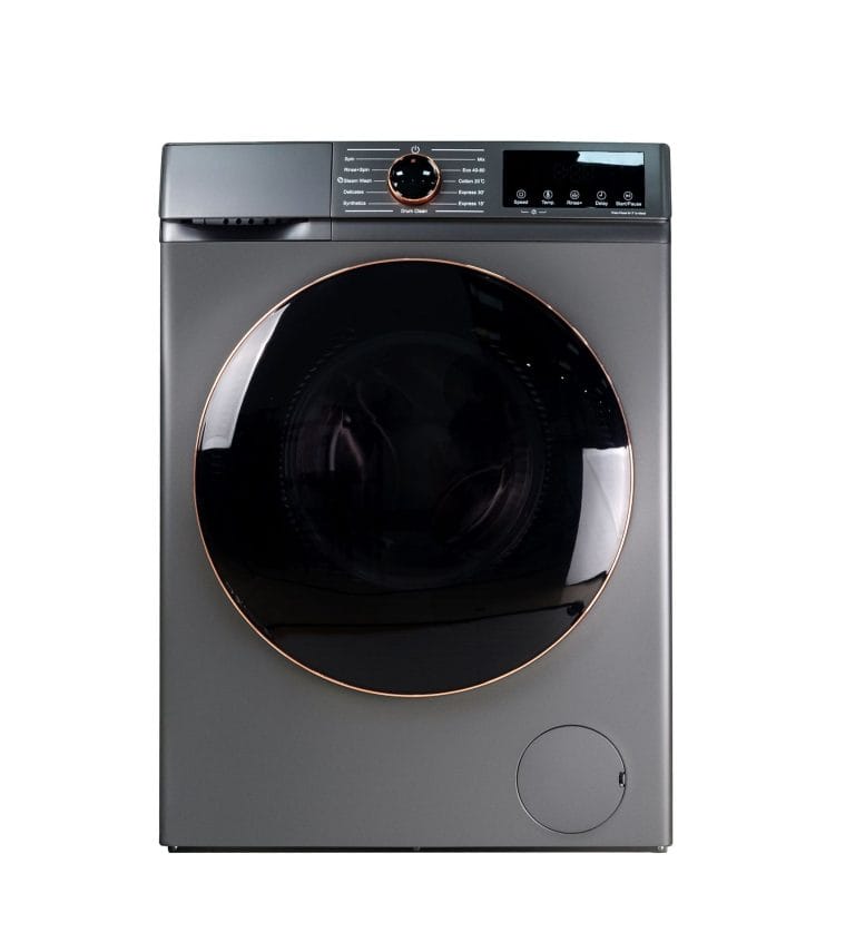 A view of two Hotel Wash Machines stacked vertically (or placed side-by-side) in a compact laundry room, demonstrating space efficiency.