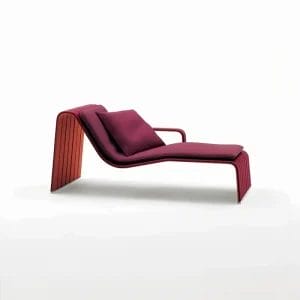 Red luxury woven outdoor furniture chaise lounge