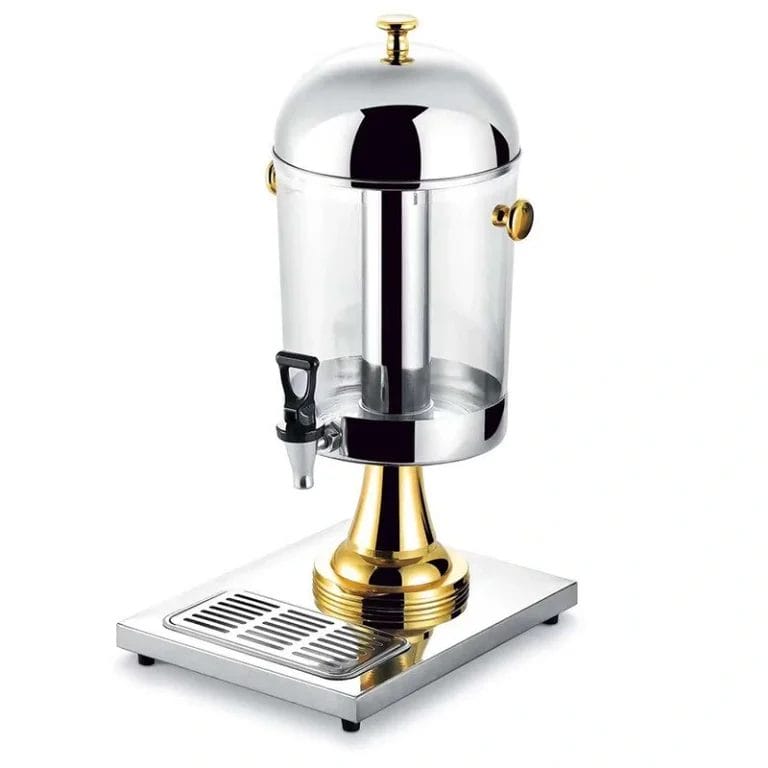 8L Commercial Juice Dispenser single tank with gold and silver finish options