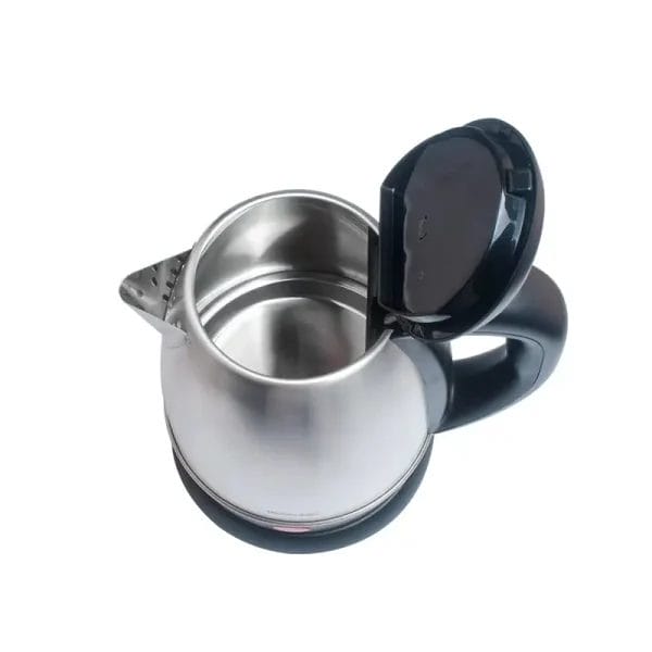 View of the seamless stainless steel interior and the convenient one-touch lid mechanism.