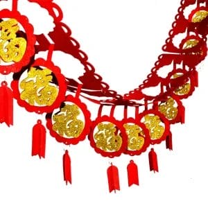 Luxury 3D flocked Chinese New Year hanging decoration for hotel lobby.