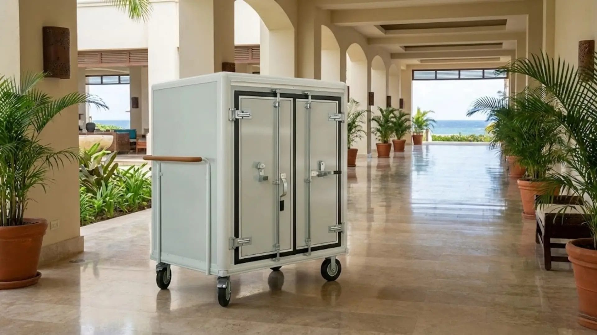 Silent 5-Inch Rubber Wheel Maid Cart for Luxury Resorts