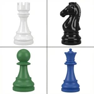 custom color giant chess pieces white black green blue