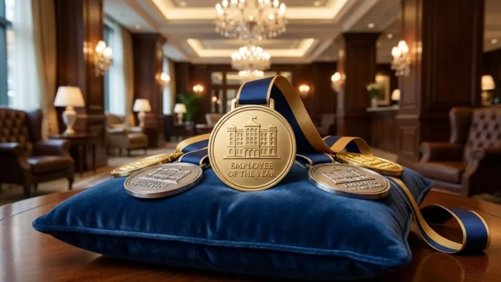 Custom Medals for Awards used for hotel staff recognition