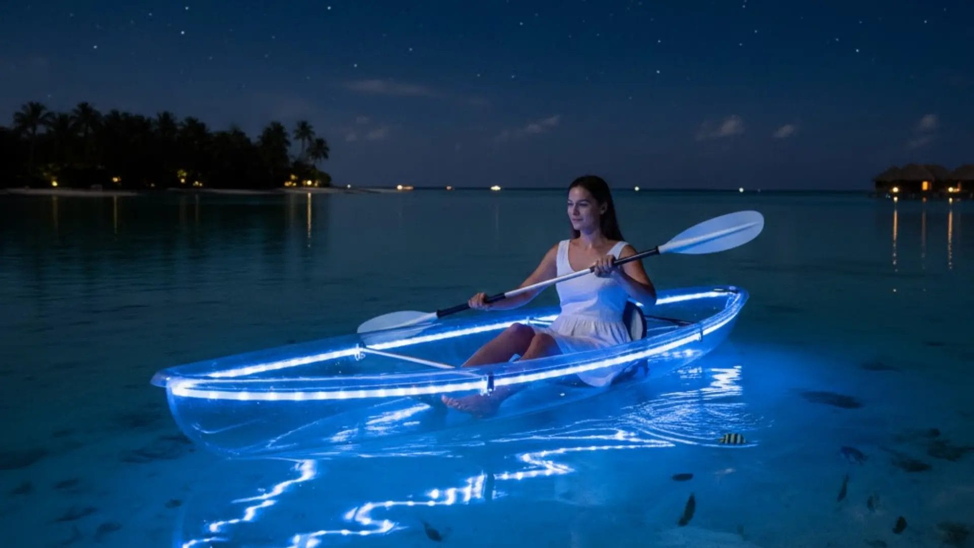 LED-lit night clear kayak tour for additional resort ancillary revenue.