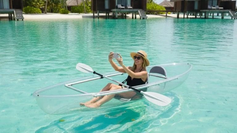 Commercial ice cream push cart and clear kayak for luxury resort revenue growth