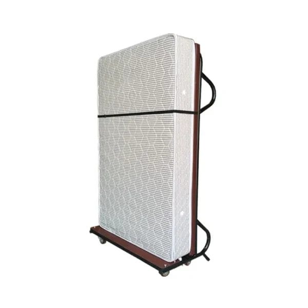 Non-marking silent swivel casters with locking brakes for hotel rollaway guest beds.