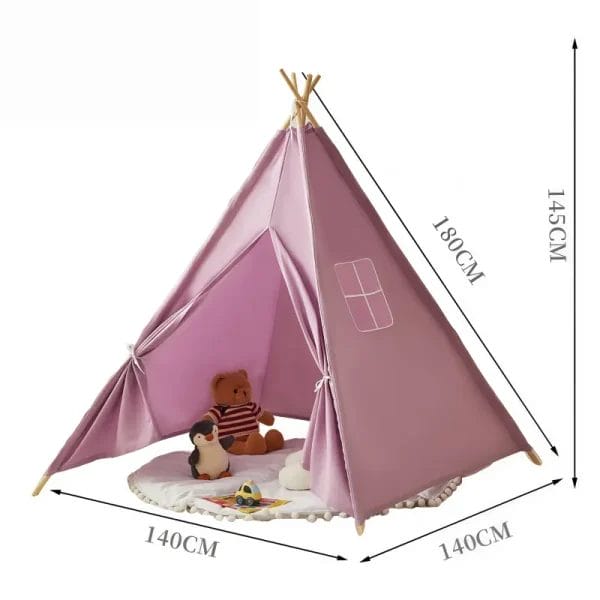 Large lavender purple cotton canvas kids teepee tent for luxury hospitality projects.