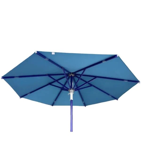 Engineering diagram of a 3m round sun protection umbrella with 48mm column.