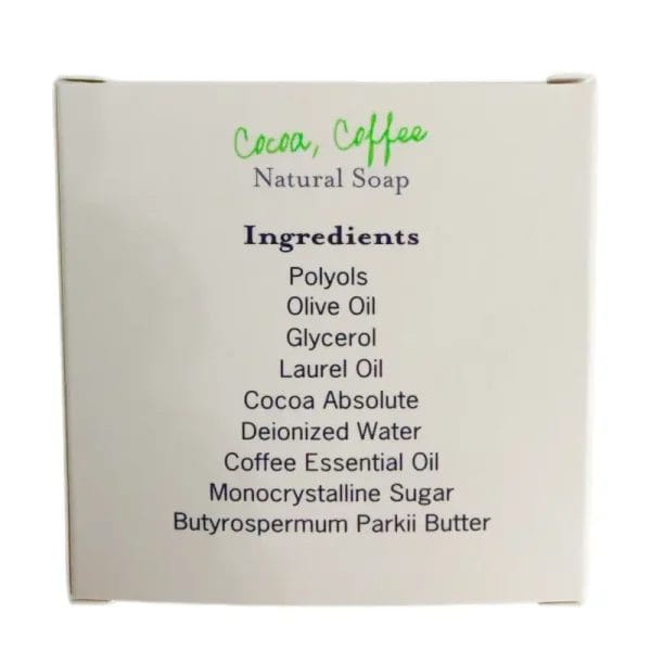 Close-up texture of the ENERGY Hotel Organic Natural Soap highlighting the rich cocoa absolute and monocrystalline sugar exfoliants.