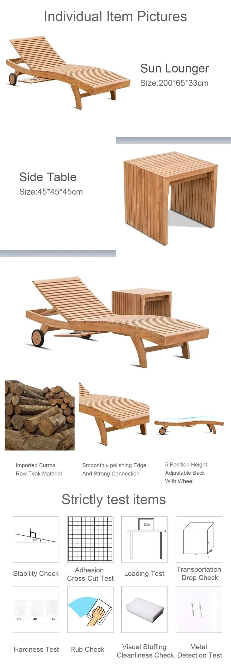 An oversized, double-wide Teak Sun Bed designed for couples, overlooking the ocean from a private overwater villa deck.