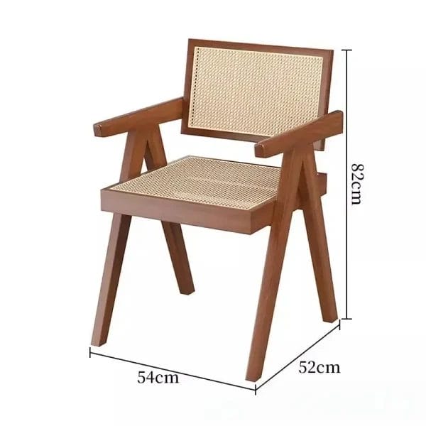 A side profile view showing the subtle, ergonomic curve of the wooden backrest on the commercial Oak Dining Chair.