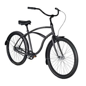 A view of the anti-rust chain, full-coverage chain guard, and simplified coaster brake hub on the Beach Cruiser Bike.