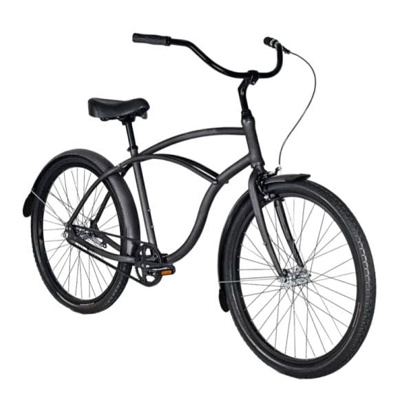 A view of the anti-rust chain, full-coverage chain guard, and simplified coaster brake hub on the Beach Cruiser Bike.