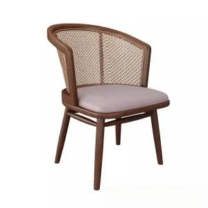 A view of the heavy-duty nylon floor glides securely integrated into the bottom legs of the Oak Dining Chair.