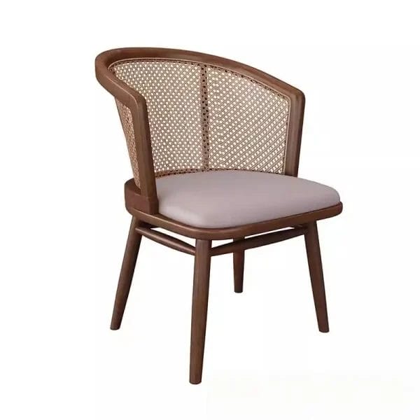 A view of the heavy-duty nylon floor glides securely integrated into the bottom legs of the Oak Dining Chair.