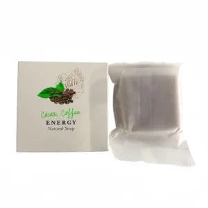 The ENERGY Hotel Organic Natural Soap placed elegantly next to a luxury resort bathtub for a VIP evening turndown service.