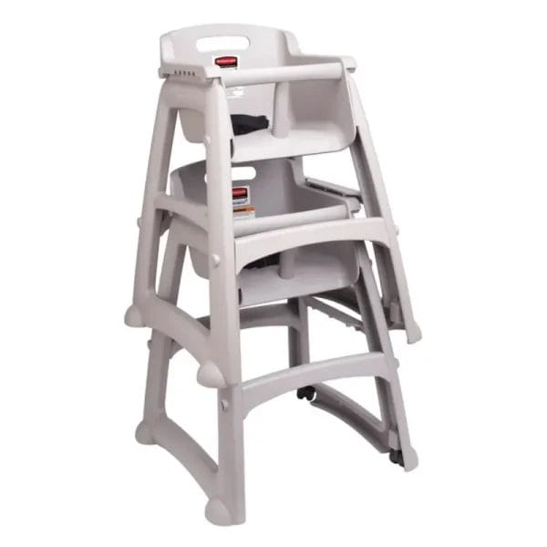 Antimicrobial stackable Baby High Chairs with Microban technology for restaurants.