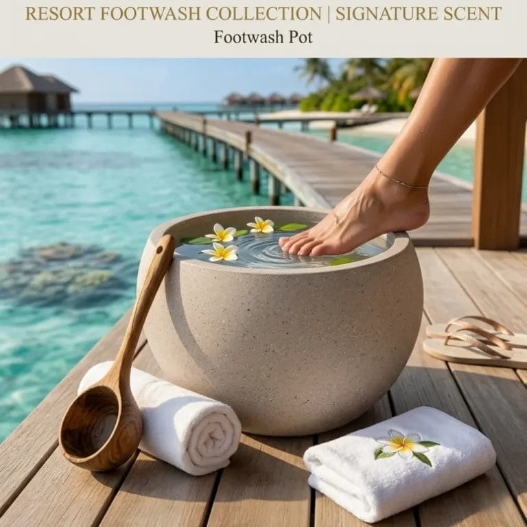 A collection of Foot Wash Pot Water pots in various custom stone finishes and colors.