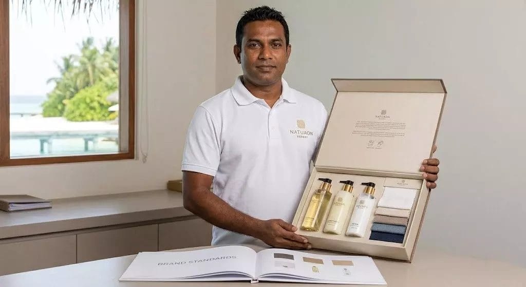 Maldives luxury resort hotel supplies purchasing manager brand standards procurement desk ocean view