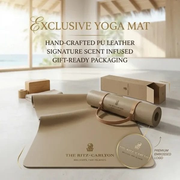 A **Hotel Spa Yoga Mat** in a guest-facing wellness session, demonstrating its professional stability and premium feel for high-end hospitality yoga retreats.