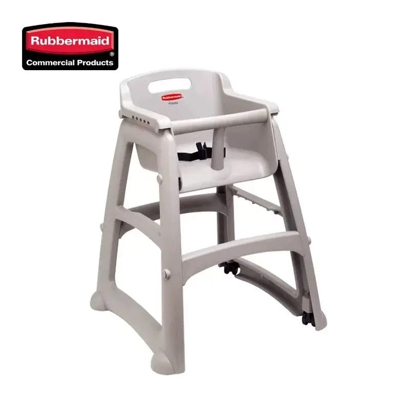 Commercial Baby High Chairs tucked under a standard restaurant dining table.